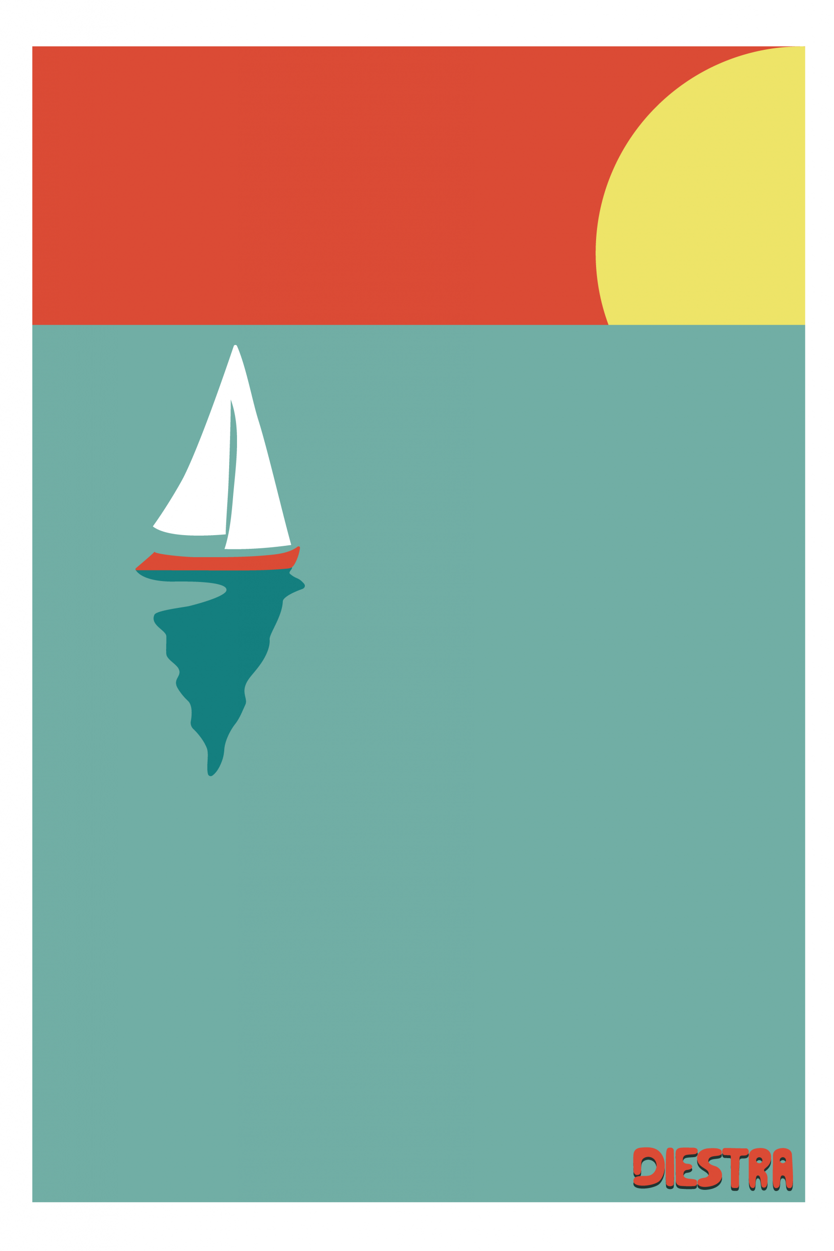 Boat Poster — sunset colorway