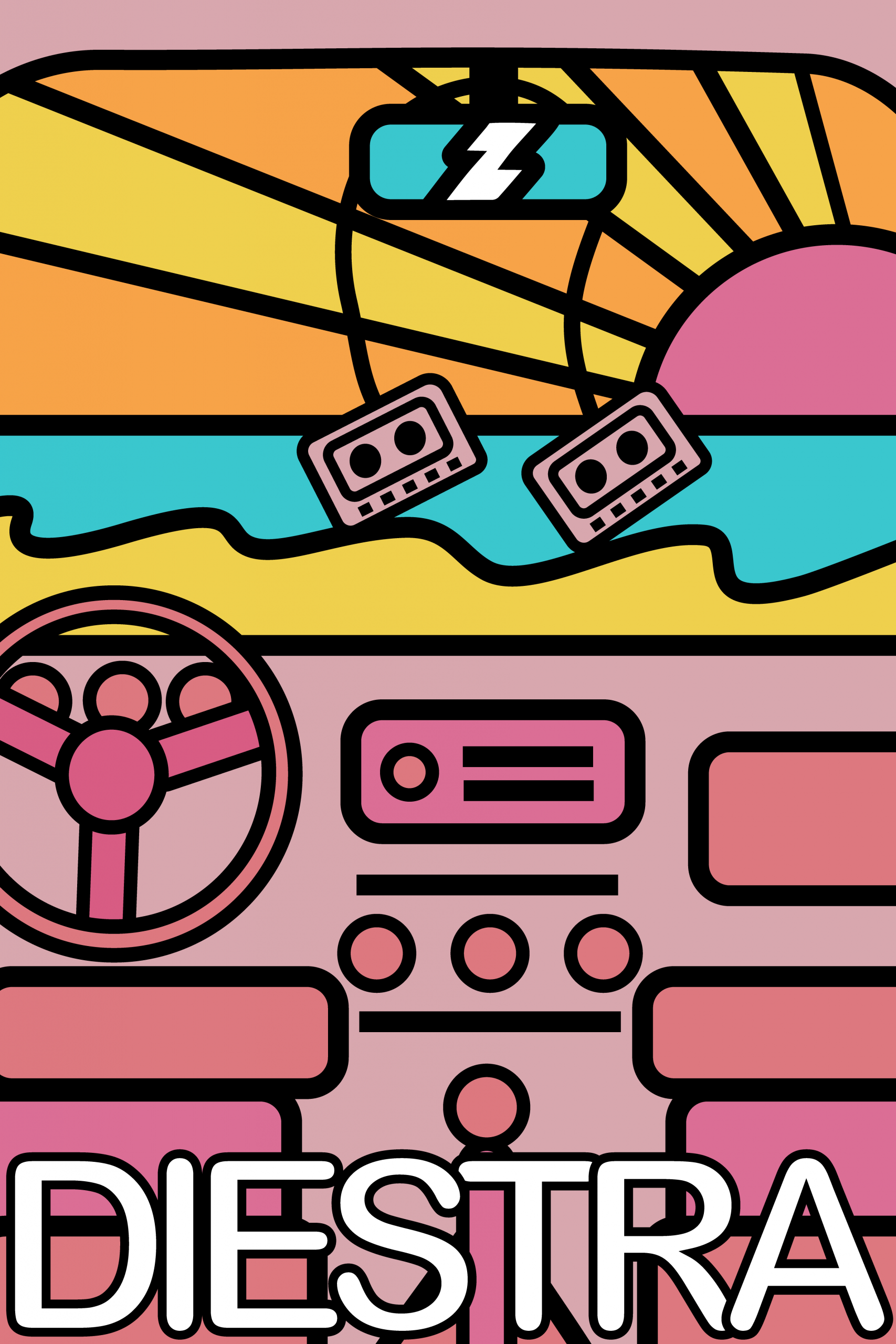 Car Poster — sunset colorway