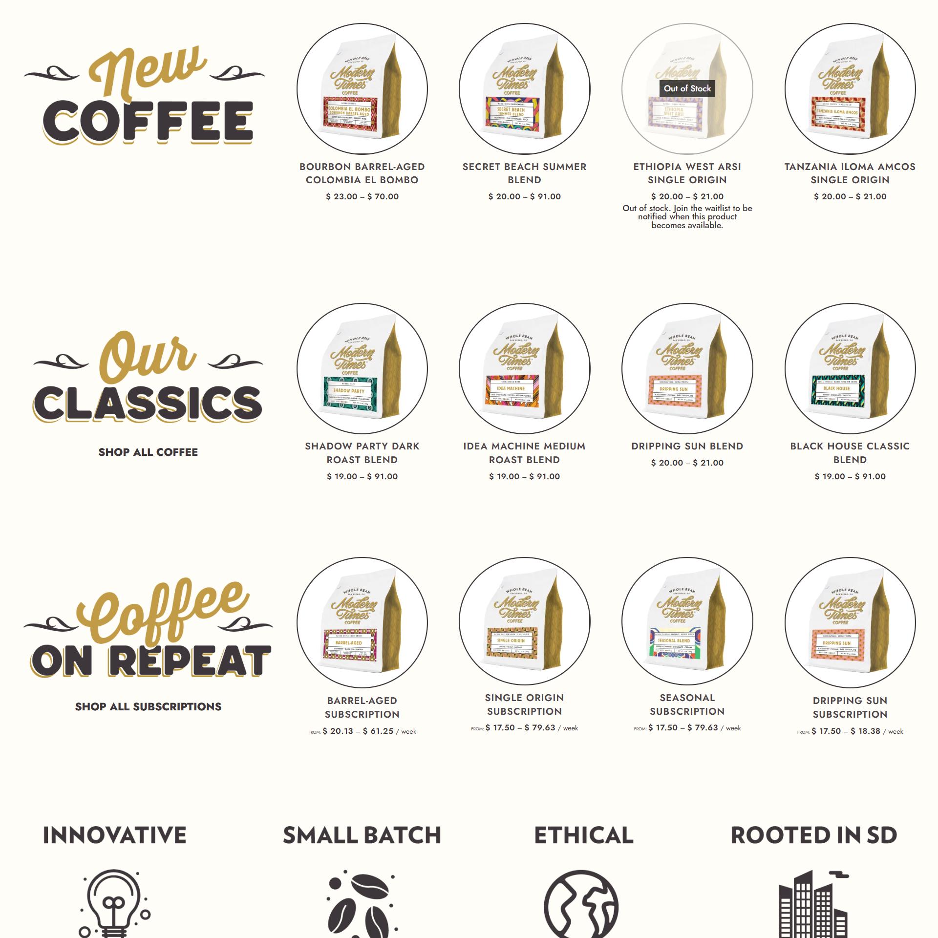 moderntimesmerch.com — site section