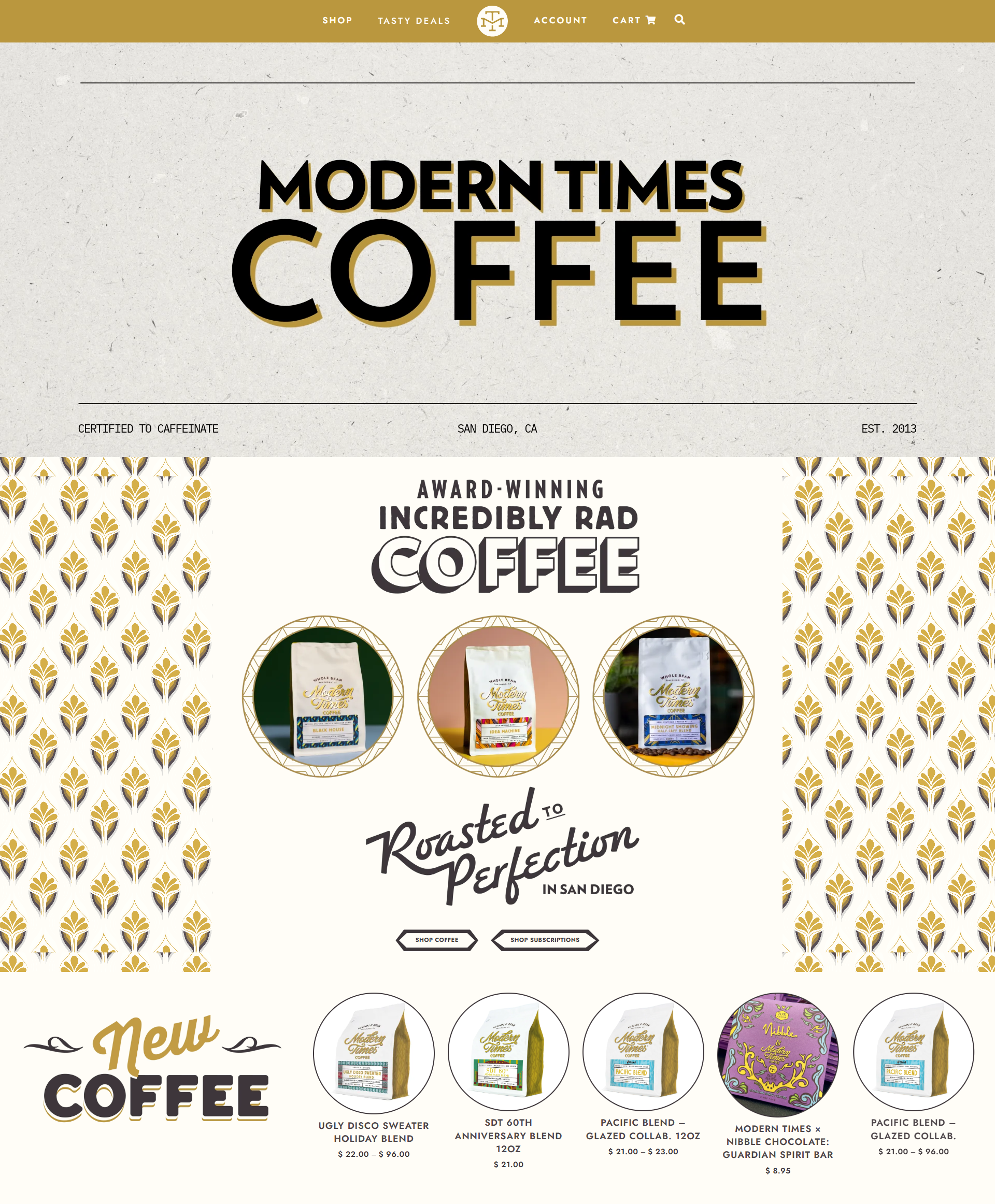 Modern Times coffee merch illustration
